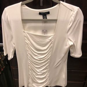 WHBM RUCHED SQUARE NECK TOP